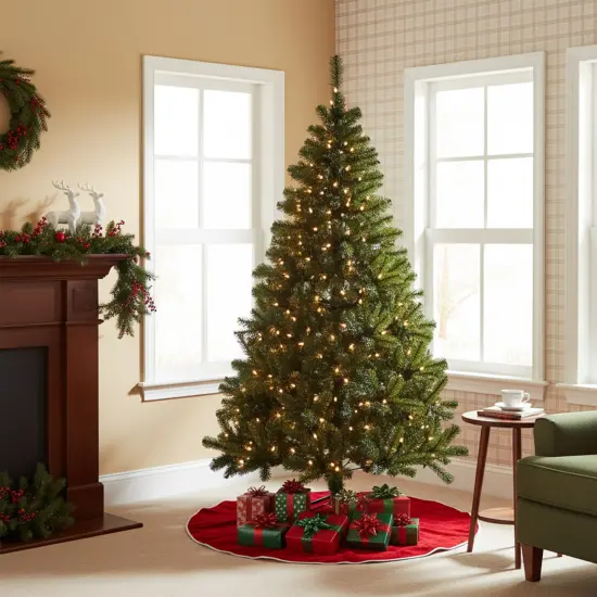 Northlight Pre-Lit Medium Mixed Classic Pine Artificial Christmas Tree - 6' - Warm Clear LED Lights Green {4}