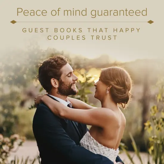 Gallery Leather Guest Book Wedding, Party, Special Events, add Polaroid Photos, 192 Lined Pages, Bonded Leather, Hardcover 7" x 9" Acadia Tan {4}