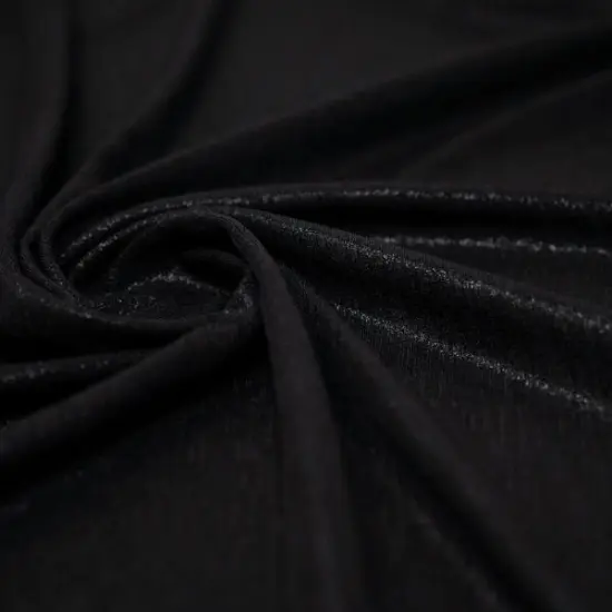 Posh Titanium Foiled Slinky Jacquard Fabric Black/Black {1}