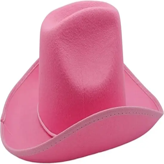 4E&rsquo;s Novelty 4 Pack Pink Cowgirl Hat - Felt Cowboy Hats w/ Chin Strap - Western Theme Party, Kids Size {4}