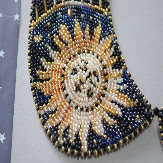 Bead Embroidery Kit. Decoration - Collar Galactic beauty {5}