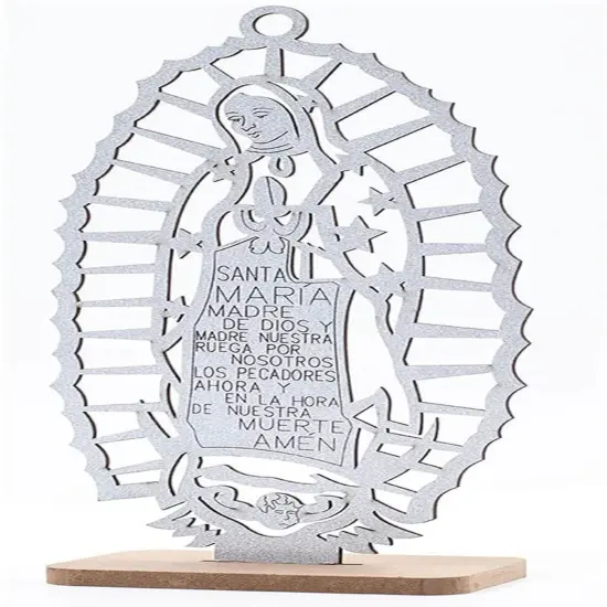12pcs Religious Lady Guadalupe Wooden Centerpiece Silver {1}