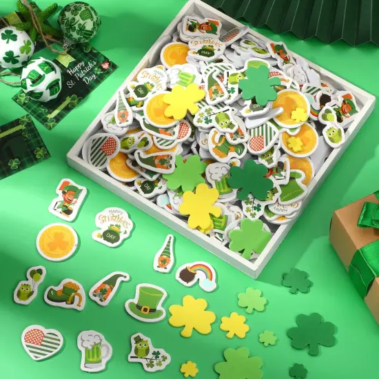 660 Pieces St. Patrick's Day Foam Sticker Assorted Styles Adhesive Decals Shamrock Foam Stickers for St. Patrick's Day {4}