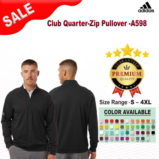 Adidas&reg; Club Quarter-Zip Pullover Olive Strata {2}
