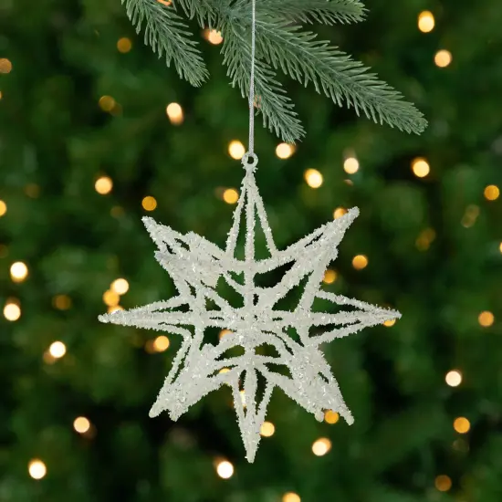 Northlight Starburst 3-D Glittered Christmas Ornament - 10" - White {1}