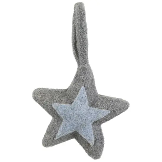 Northlight Plush Double Felt Star Christmas Ornament - 6.25" - Gray {4}