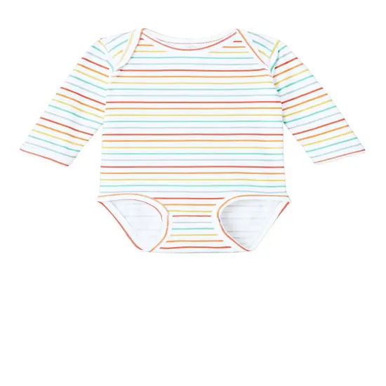 Rabbit Skins® Infant Long Sleeve Jersey Bodysuit Rainbow Stripe {1}