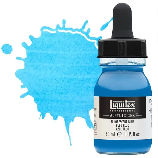 Liquitex Professional Acrylic Ink 30ml Bottle Fluorescent Blue {1}