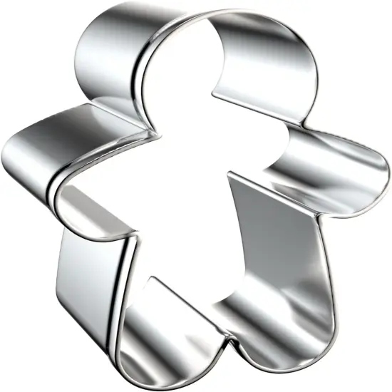 4 Piece Christmas Gingerbread Boy Cookie Cutters Shapes Molds - Stainless Steel {4}