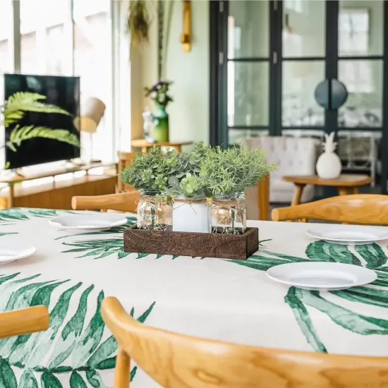 Mason Jar Table Centerpiece for Dining Room Farmhouse Decor with Wood Tray Winter Table Decor Spring Decoration for Living Room Bathroom {2}