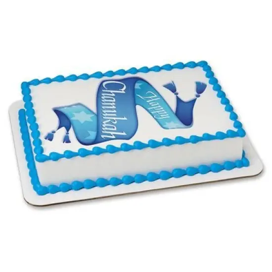 Happy Chanukah Edible Icing Image for 8 inch round cake {1}