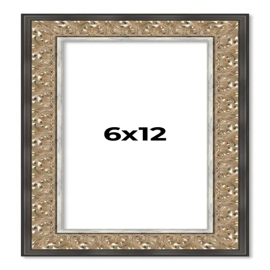 Panoramic Ornate Silver Picture Frame - UV Acrylic, Foam Board Backing, Hanging Hardware {1}