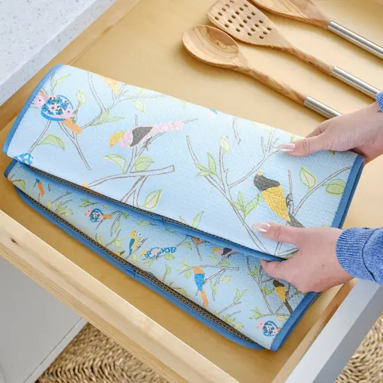 Floral Finch & Friends Microfiber Dish Drying Mats, Set of 2 {3}