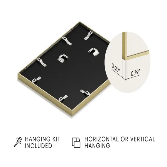 Haus and Hues Aluminum Glass and Matted Picture Frame Gold {3}