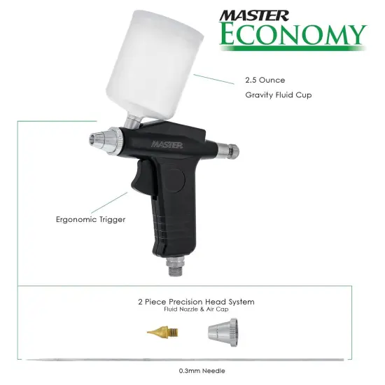 G75-H Universal Precision Trigger Style Gravity Feed Airbrush {2}