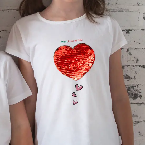 Craft Express Red Sequin Small Heart-Red, 4.75" x 4",2 pack {6}