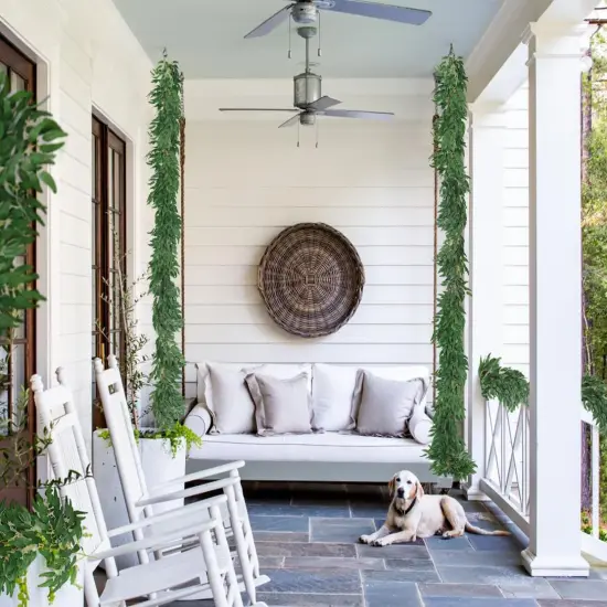 Artificial Willow Leaves Vine Twigs 2Pcs 6Ft Fake Hanging Plant Silk Willows Leaf Ivy Garland Faux Italian Ruscus Greenery Decor for Indoor Outdoor Wedding Arch Jungle Beach Birthday Party Home Garden {3}