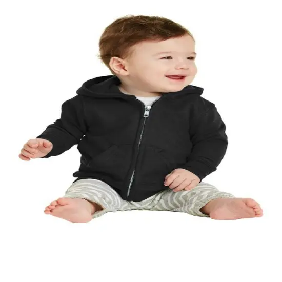 Port & Company&reg; Premium Infant Core Fleece Zip Hoodie Jet Black {1}