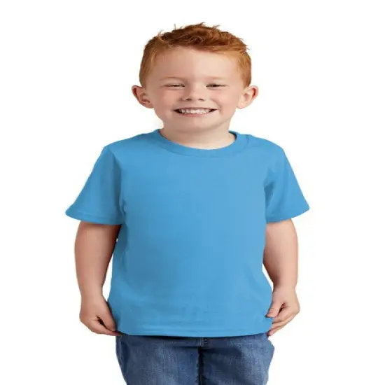 Port & Company&reg; Toddler Core Short Sleeve Cotton Tee Aquatic Blue {1}