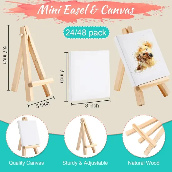 24 Pack Mini Canvas Painting Kit {4}