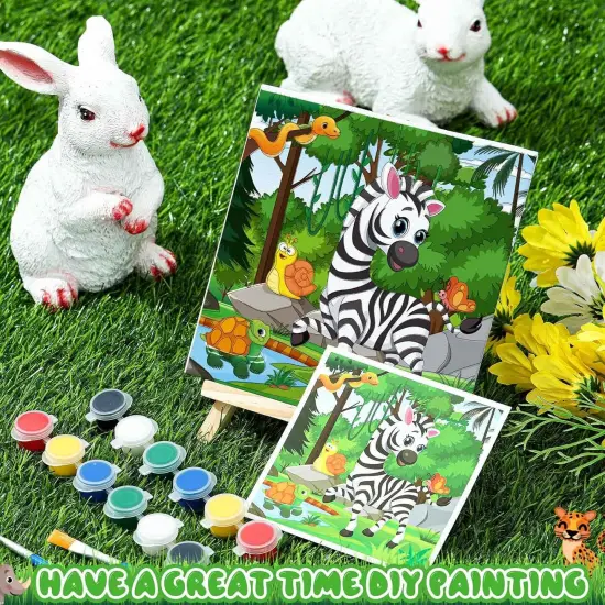 24 Pack 216 Piece Pre Drawn Canvas to Paint Kits for Kid Adult {4}