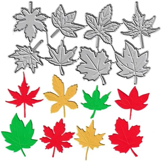 8pcs Maple Leaves Cutting Dies Stencils Template {1}