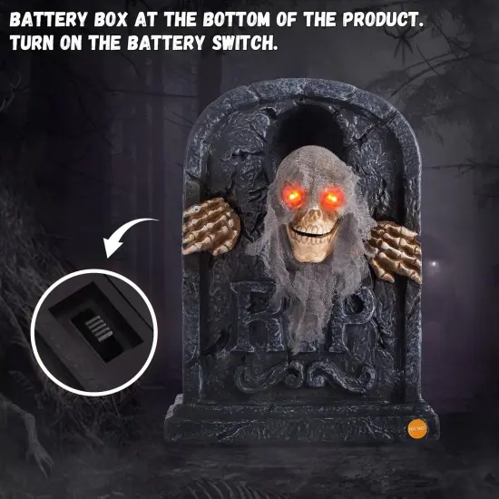 Halloween Animatronic Zombie Tombstone Animated Skeleton Decorations {2}