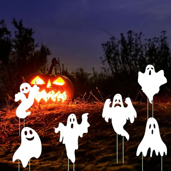 6 PCS Ghost Stakes Outside Decor - Double Sided {4}