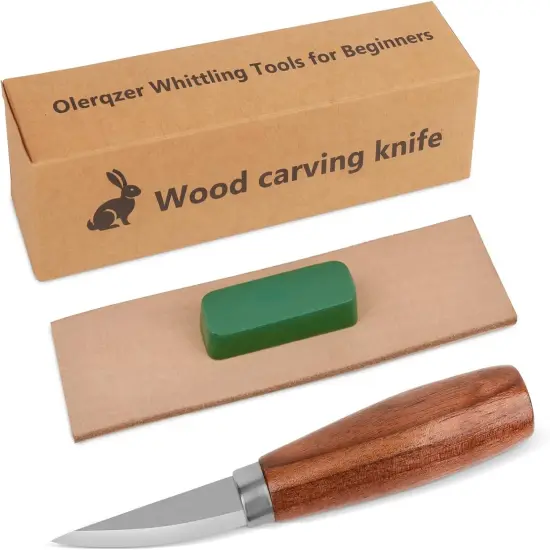 Wood Carving Knifes With Leather Strop and Polishing Compound {1}
