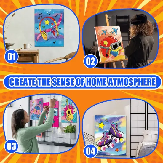 15 Set Pre Drawn Painting Canvas Kit for Adults {5}