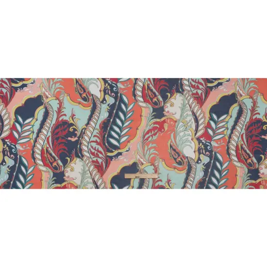 1 Yard Paisley Leaves Polyester Chiffon Print 55" Width Designer Deadstock Fabric {3}