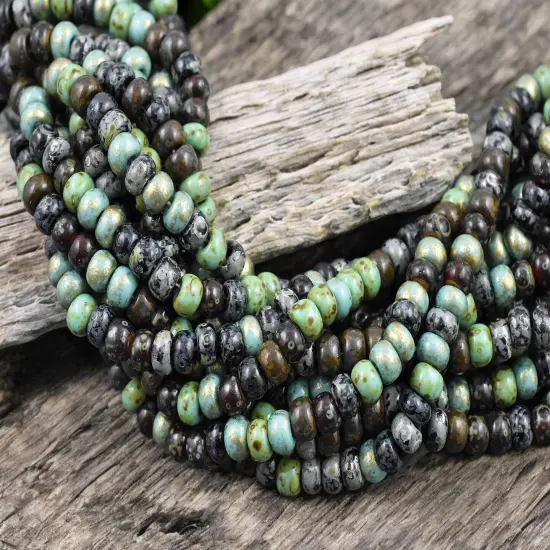 2/0 Aged Jade Jeweled Metallic Mix Seed Beads (20" Strand) {2}