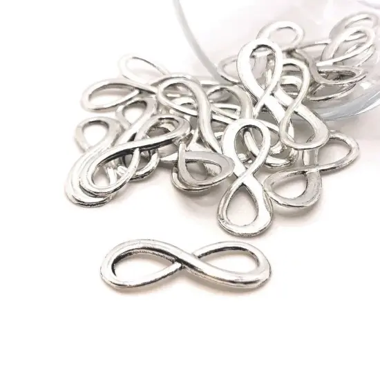Silver Infinity Connector Charms, 23x8mm {1}