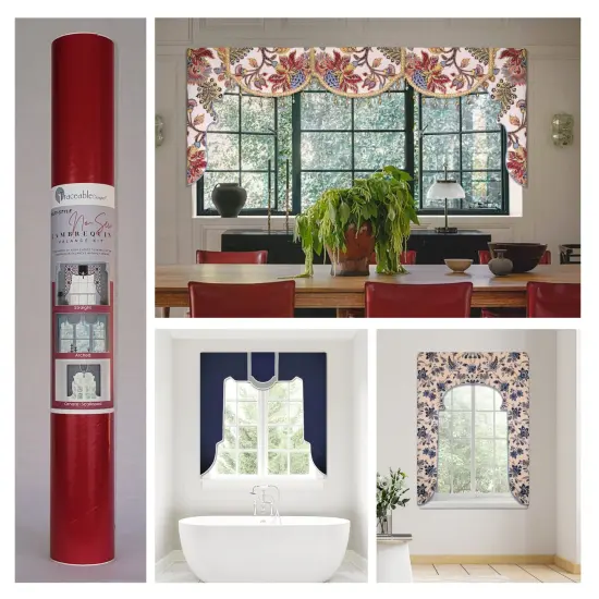 Multi-Style Lambrequin Cornice Valance Kit Make Custom Window Treatments Without Sewing {1}