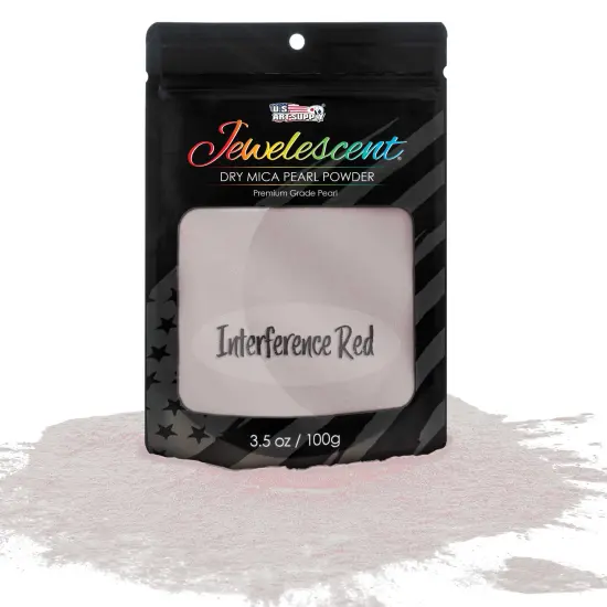 Jewelescent Mica Pearl Pigment Powder, Interference Red 3.5 oz (100g) Pouch - Cosmetic Grade, Epoxy Resin Color Pigment, Mica Powder for Resin, Soap, Slime, Candle Dye, Art, Crafts {1}