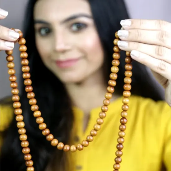 Sandalwood Mala, Sandalwood Japa Mala, 108 Meditation Mala, Buddhist Mala, 108 Mala Beads, Sandalwood Rosary, Hindu Prayer Mala, 108 Mala Necklace {3}