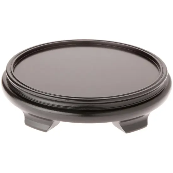 Plymor Black Round Wood Veneer Footed Display Base, 12" W x 12" D x 2.75" H (10" Display Diameter) {1}