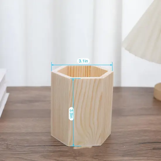 12pcs Wooden Pencil Holder,Table Top Organizer Stationery,L3.1 x W3.1 x H3.9in Desk Accessories Makeup Brush Holder for School Home Office Supplies {3}