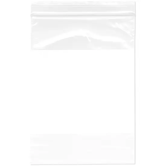 Plymor 5" x 7", 2 Mil with White-Block Zipper Reclosable Plastic Bags {1}