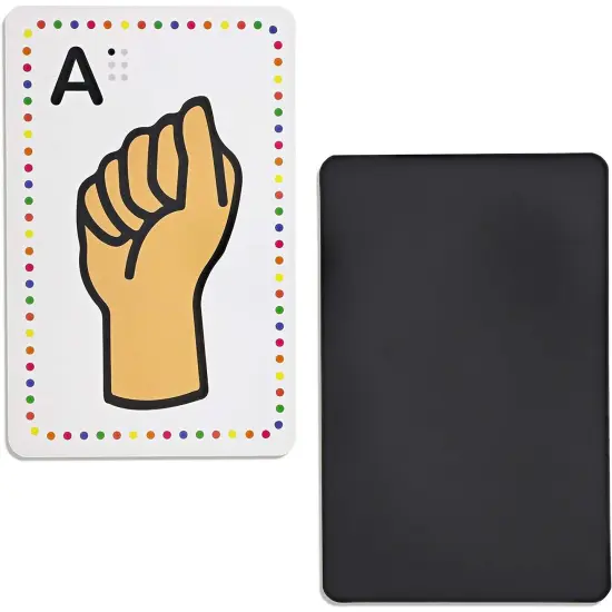 ASL Sign Language Flash Cards, 26 Letters with Gestures, Magnetic Backing Multicolor {1}
