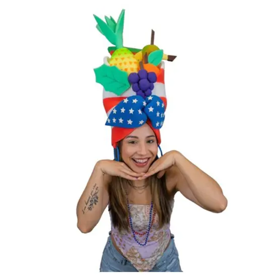 USA Carmen Miranda Hat Vibrant & Patriotic Party Accessory {2}