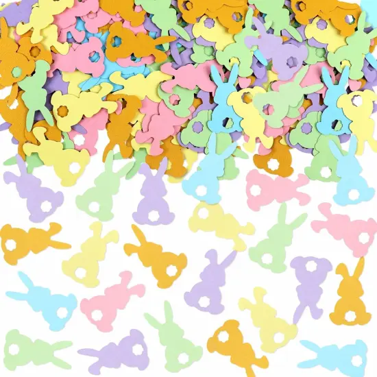 120 PCS Happy Easter Confetti Rabbit Colorful Table Decoration Confetti Baby Shower Decorations Theme Party Decorations Rabbit Purple {1}