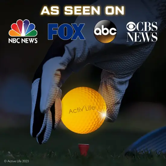 LED Golf Balls (3 Yellow) Best Glow in the Dark Golfer Gifts for Men and Women Night Golfing Unique Novelty Cool Birthday Dad Presents Light Up Fun Stuff Trick Gadgets Orange {3}