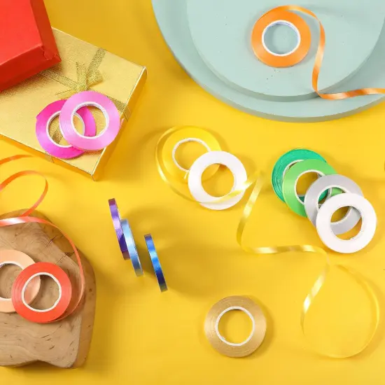 15 Rolls Curling Ribbon Metallic Balloon String Roll Assorted Colors Wrapping Ribbons {4}