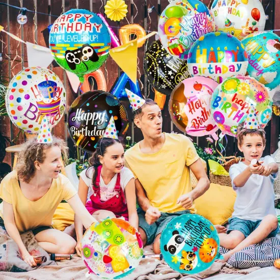 150 Pcs Happy Birthday Mylar Balloons, 18" Birthday Foil Helium Balloons Bulk for Party Decorations {2}