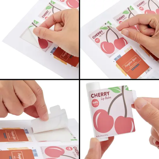 Paper Junkie 240 Pack Printable Lip Balm Labels for Tubes - Bulk Customizable Stickers for Containers (20 Sheets, 2.15x2.15 in) White {5}