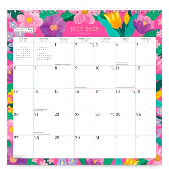 Bonnie Marcus OFFICIAL | 2026 12 x 12 Inch (Hanging) 18 Months Monthly Square Wire-O Calendar | Sticker Sheet | July 2025 - December 2026 {2}