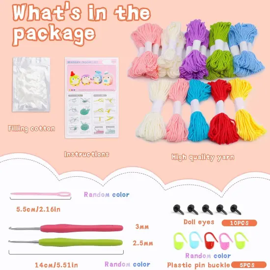 4 Pack Crochet Kit for Beginners, Beginner Animal Kit, Cute Starter {2}