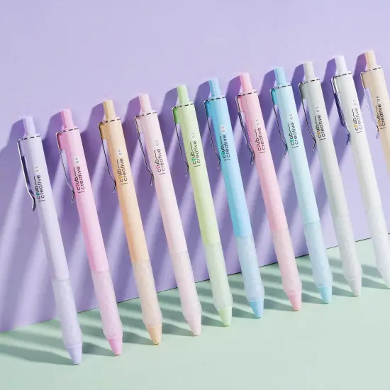 Gel Pens, 0.5mm Fine Point Smooth Writing Pens, 12 Count Set with Blue Gel Ink, Pastel & Assorted Color Body, Functional & Pretty Pens for Office, School, Journaling, Writing {5}