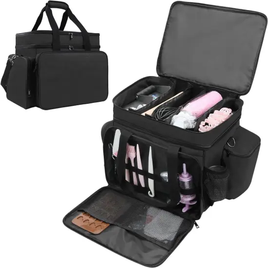 Baking Supplies Storage Bag for Bakers/Pastry Chefs, Cake Decorating Tool Caddy,Suitable for Cake Decorating,Baking Pan,Baking Mat,Muffin Liners,Black {1}